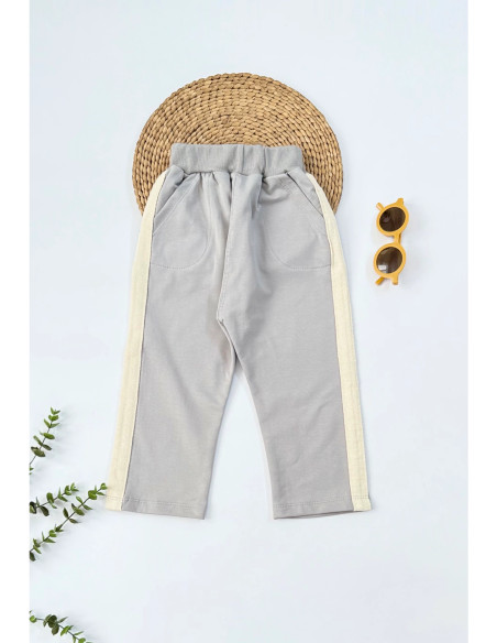 شلوار بگ بغل نوار طوسی